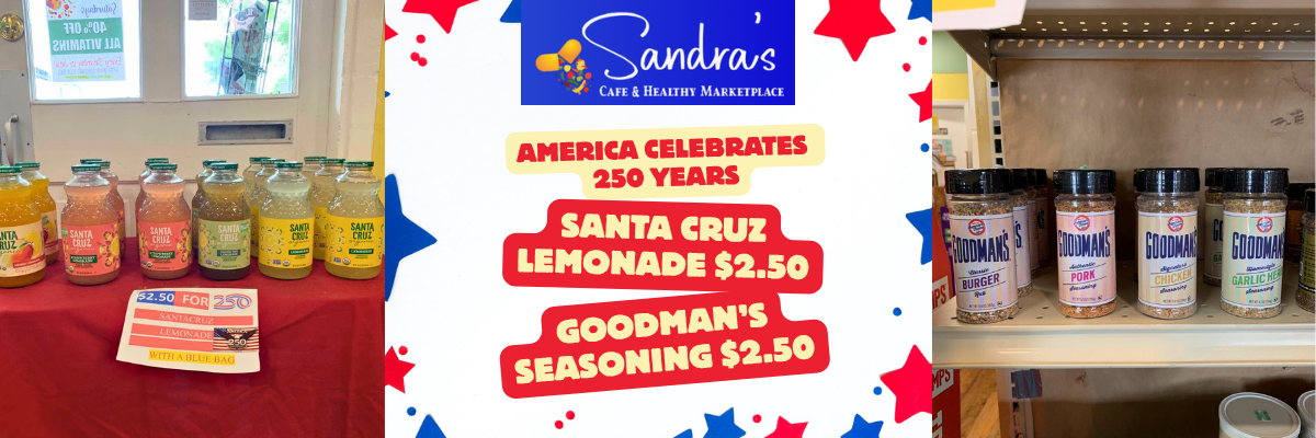 As America Turns 250 Years Old, Santa Cruz Lemonade is $2.50 and Goodman's Seasoning is $2.50