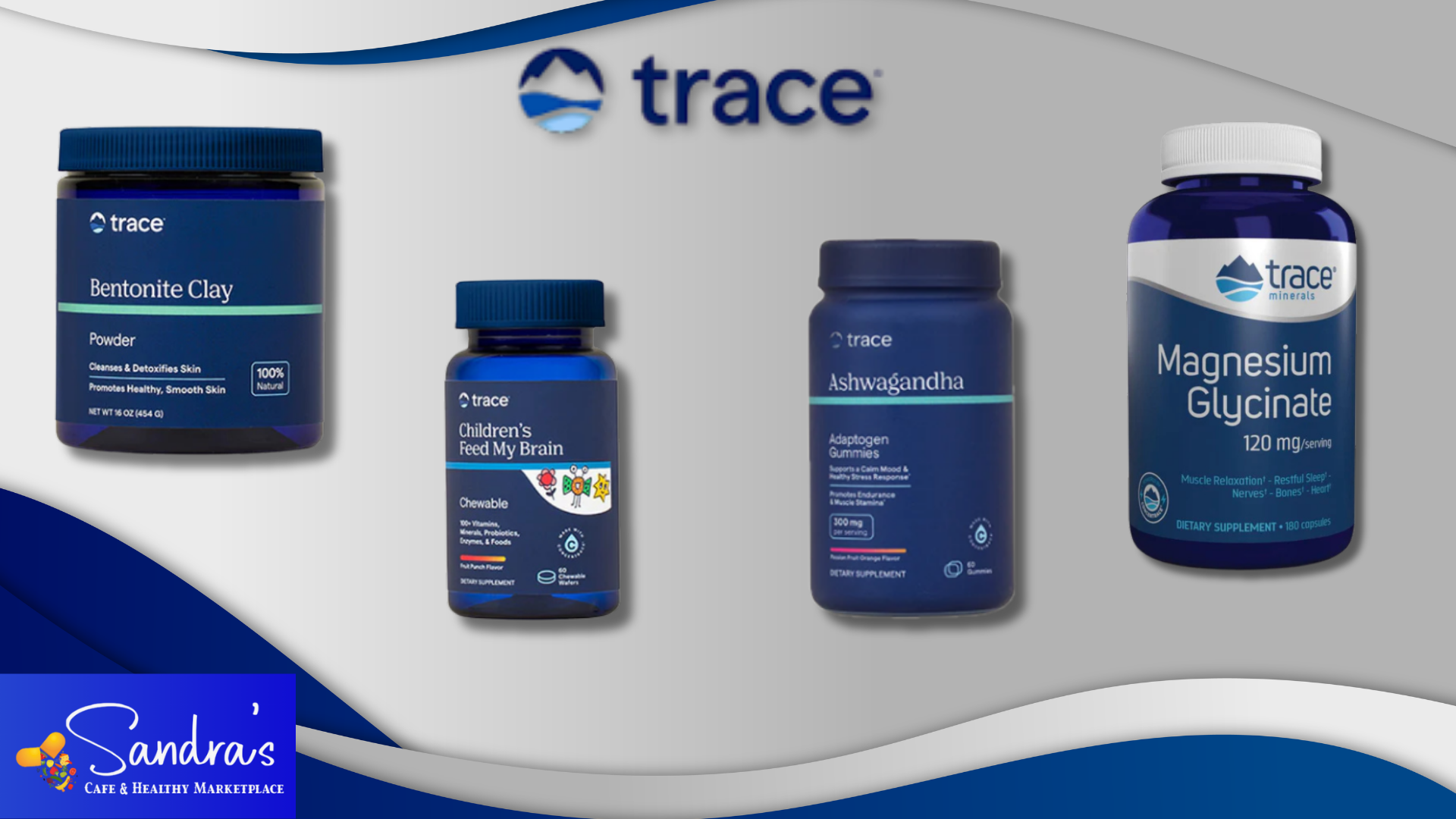 Trace Minerals Supplements at Sandra's Like Bentonite Clay, Ashwagandha, Magnesium Glycinate and more.